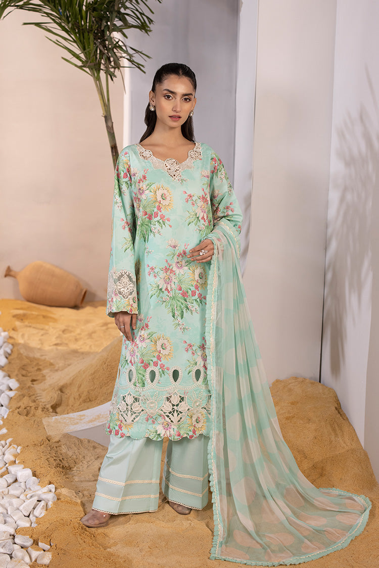 Picture of Ellena - 3-PC Unstitched Digital Printed Lawn Suit - Available at Raja Sahib