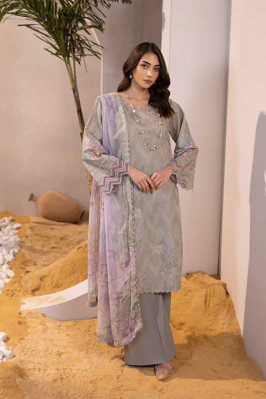 Picture of 3-PC Unstitched Digital Printed Lawn Suit - Available at Raja Sahib