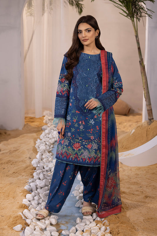 Ellena - 3-PC Unstitched Digital Printed Lawn Suit
