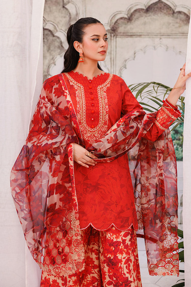 Picture of 3-PC Unstitched Digital Printed Lawn Suit - Available at Raja Sahib