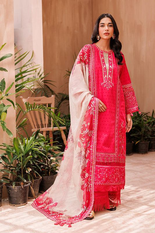 Picture of 3-PC Unstitched Embroidered Chikankari Lawn Suit - Available at Raja Sahib