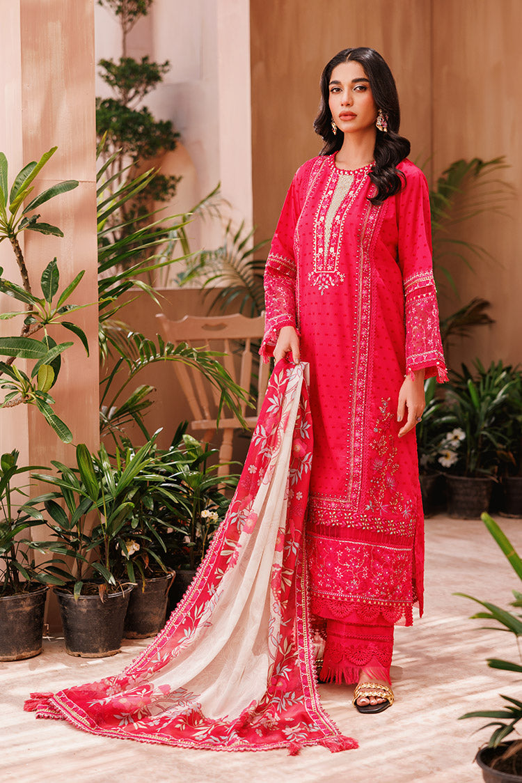 Picture of 3-PC Unstitched Embroidered Chikankari Lawn Suit - Available at Raja Sahib