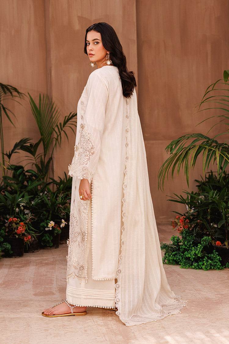 Picture of 3-PC Unstitched Embroidered Chikankari Lawn Suit - Available at Raja Sahib