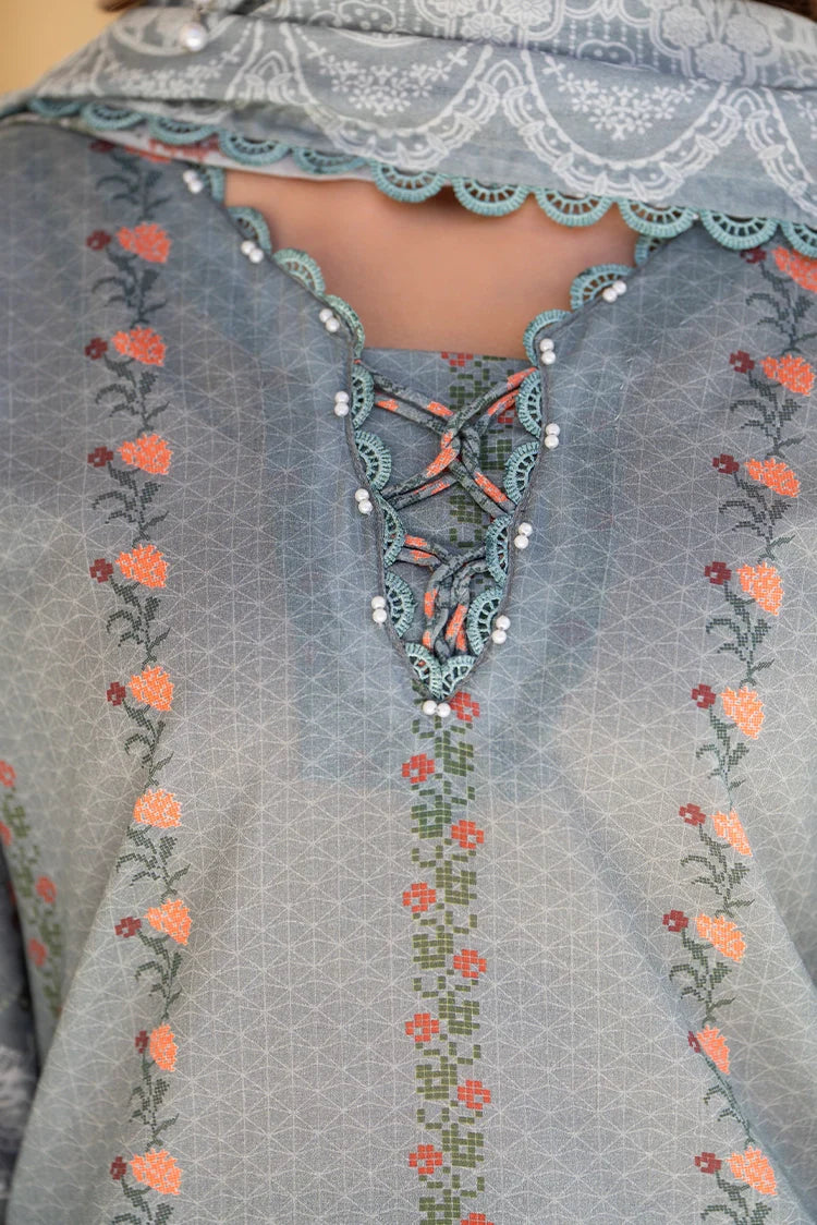 Picture of 3-PC Unstitched Printed Lawn Suit - Available at Raja Sahib