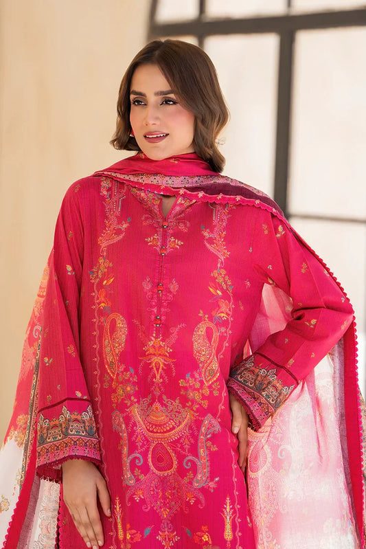 Picture of 3-PC Unstitched Printed Lawn Suit - Available at Raja Sahib