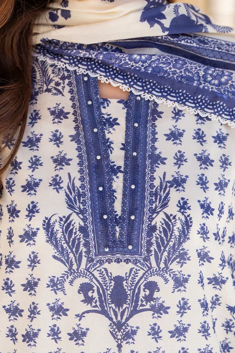 Picture of 3-PC Unstitched Printed Lawn Suit - Available at Raja Sahib