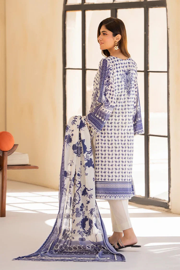 Picture of 3-PC Unstitched Printed Lawn Suit - Available at Raja Sahib