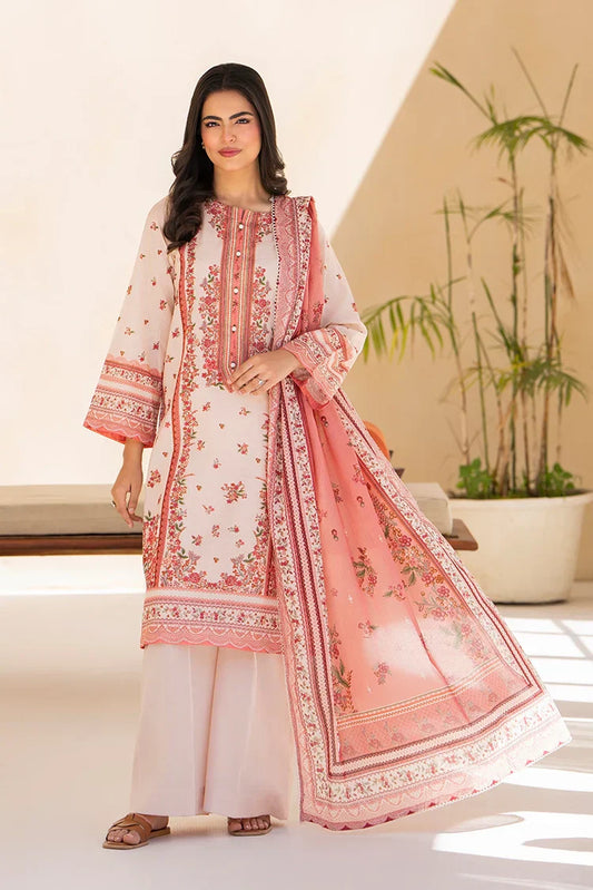 Picture of 3-PC Unstitched Printed Lawn Suit - Available at Raja Sahib
