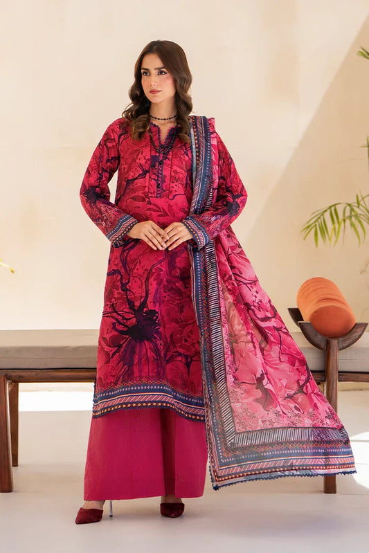 Picture of 3-PC Unstitched Printed Lawn Suit - Available at Raja Sahib