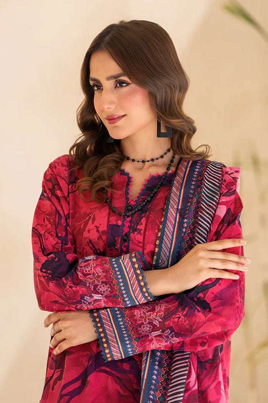 Picture of 3-PC Unstitched Printed Lawn Suit - Available at Raja Sahib