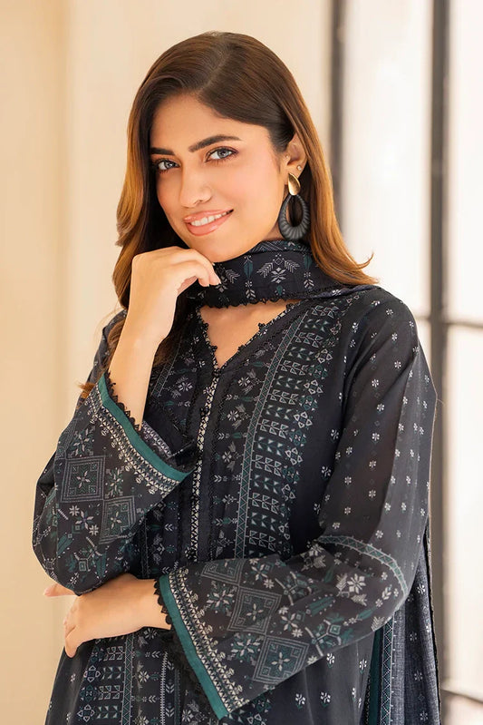 Picture of 3-PC Unstitched Printed Lawn Suit - Available at Raja Sahib