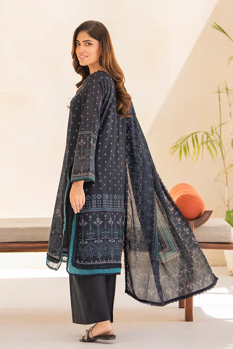 Picture of 3-PC Unstitched Printed Lawn Suit - Available at Raja Sahib