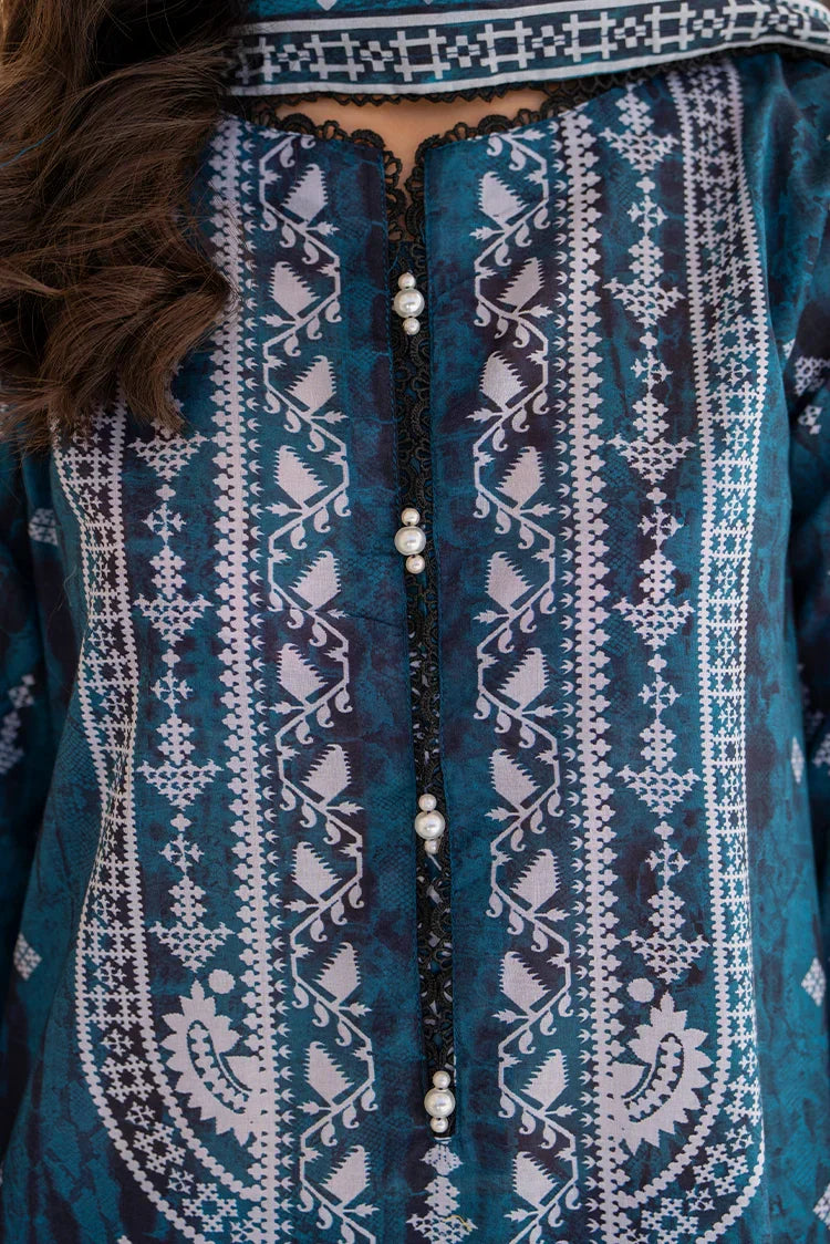 Picture of 3-PC Unstitched Printed Lawn Suit - Available at Raja Sahib