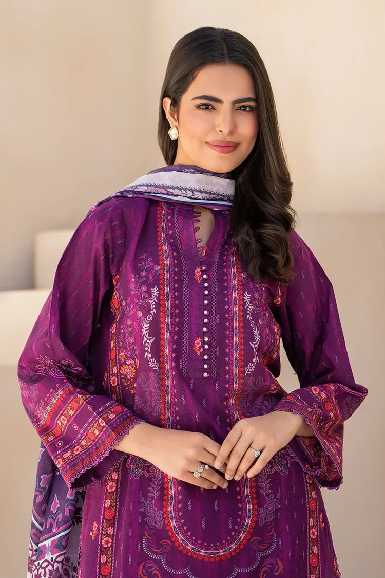 Picture of 3-PC Unstitched Printed Lawn Suit - Available at Raja Sahib