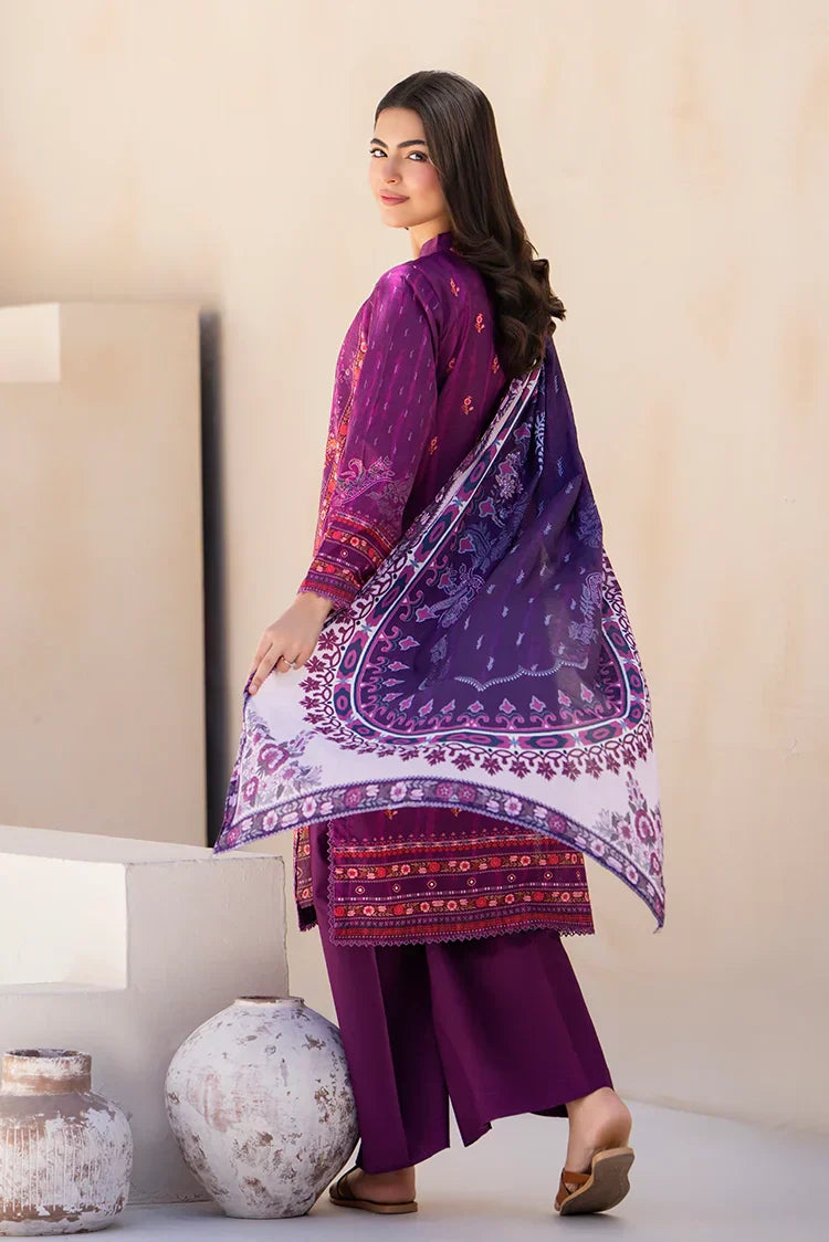 Picture of 3-PC Unstitched Printed Lawn Suit - Available at Raja Sahib