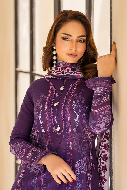 Picture of 3-PC Unstitched Printed Lawn Suit - Available at Raja Sahib