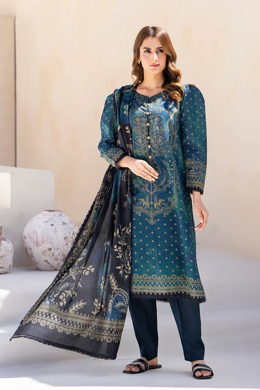 Picture of 3-PC Unstitched Printed Lawn Suit - Available at Raja Sahib