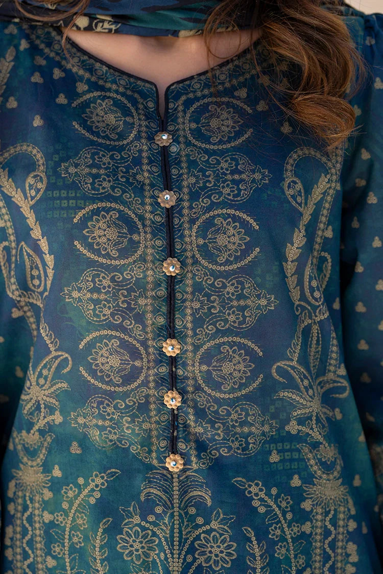 Picture of 3-PC Unstitched Printed Lawn Suit - Available at Raja Sahib