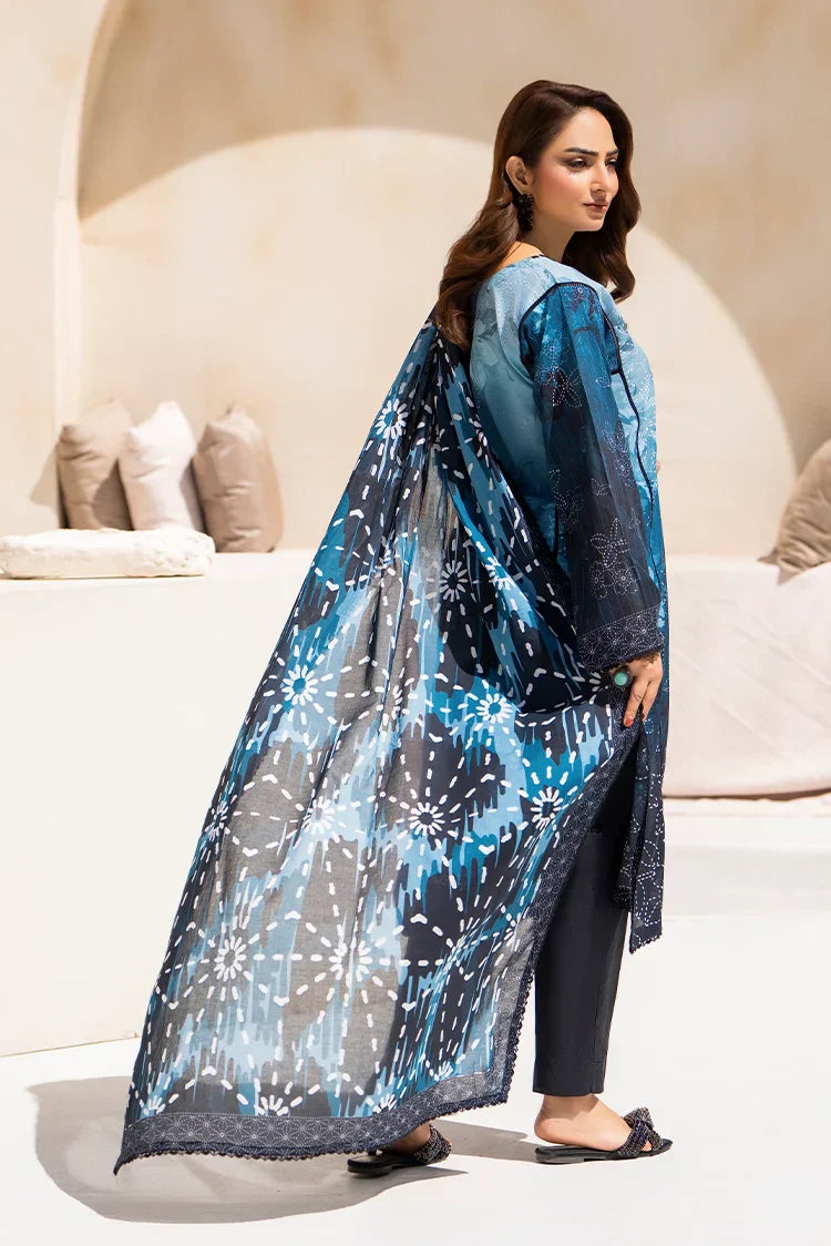 Picture of 3-PC Unstitched Printed Lawn Suit - Available at Raja Sahib