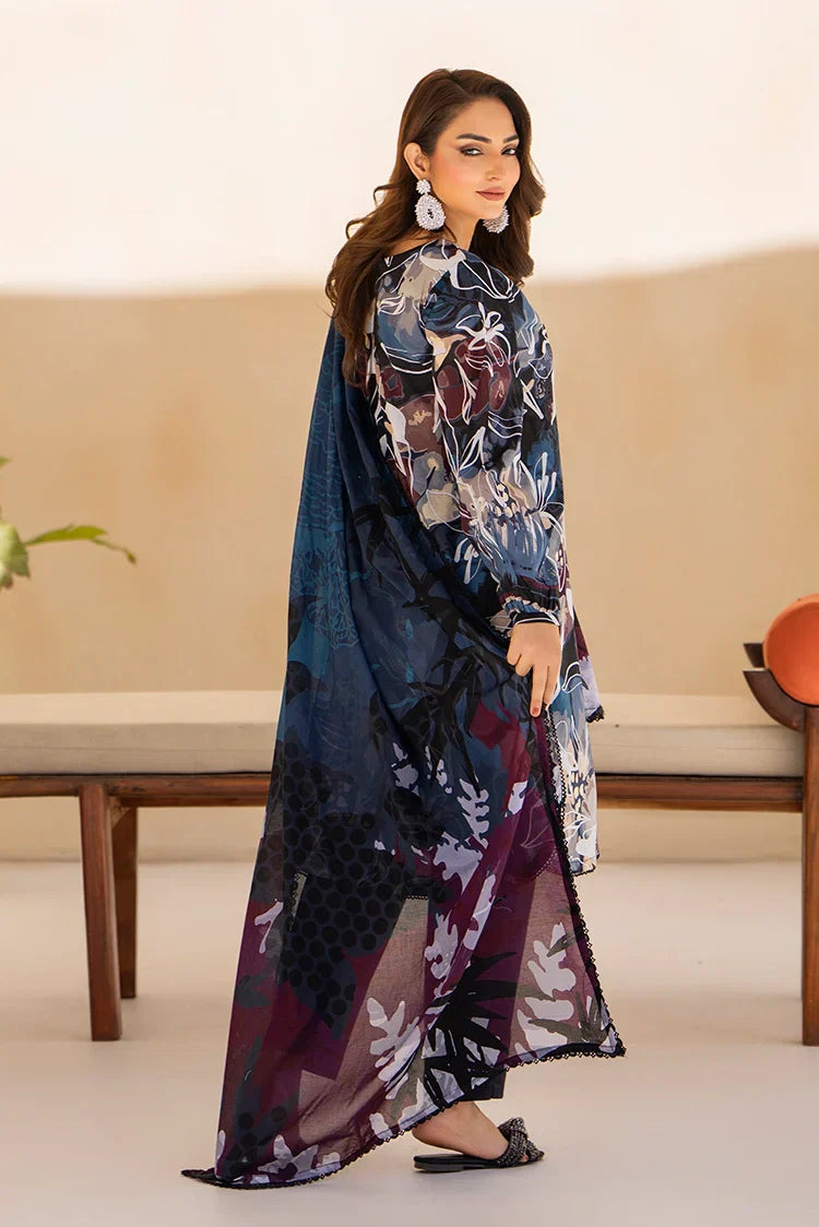 Picture of 3-PC Unstitched Printed Lawn Suit - Available at Raja Sahib