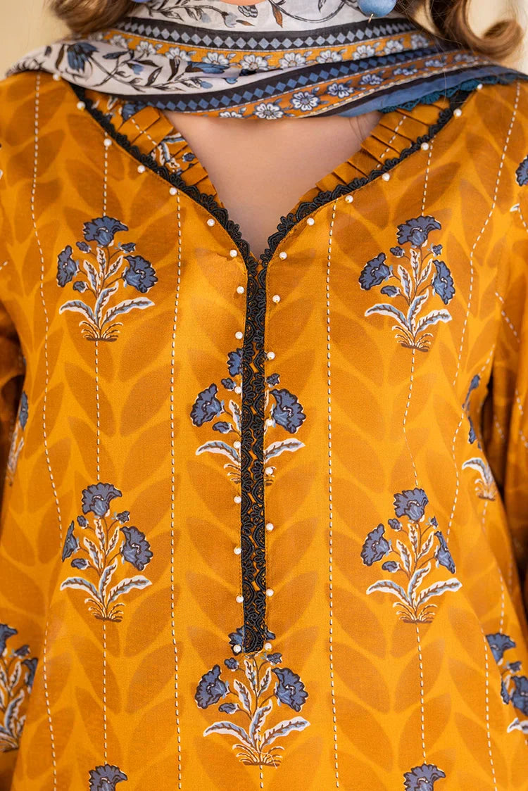 Picture of 3-PC Unstitched Printed Lawn Suit - Available at Raja Sahib