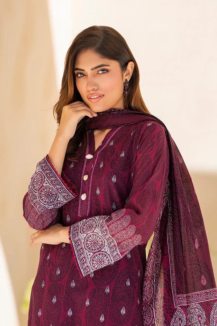 Picture of 3-PC Unstitched Printed Lawn Suit - Available at Raja Sahib