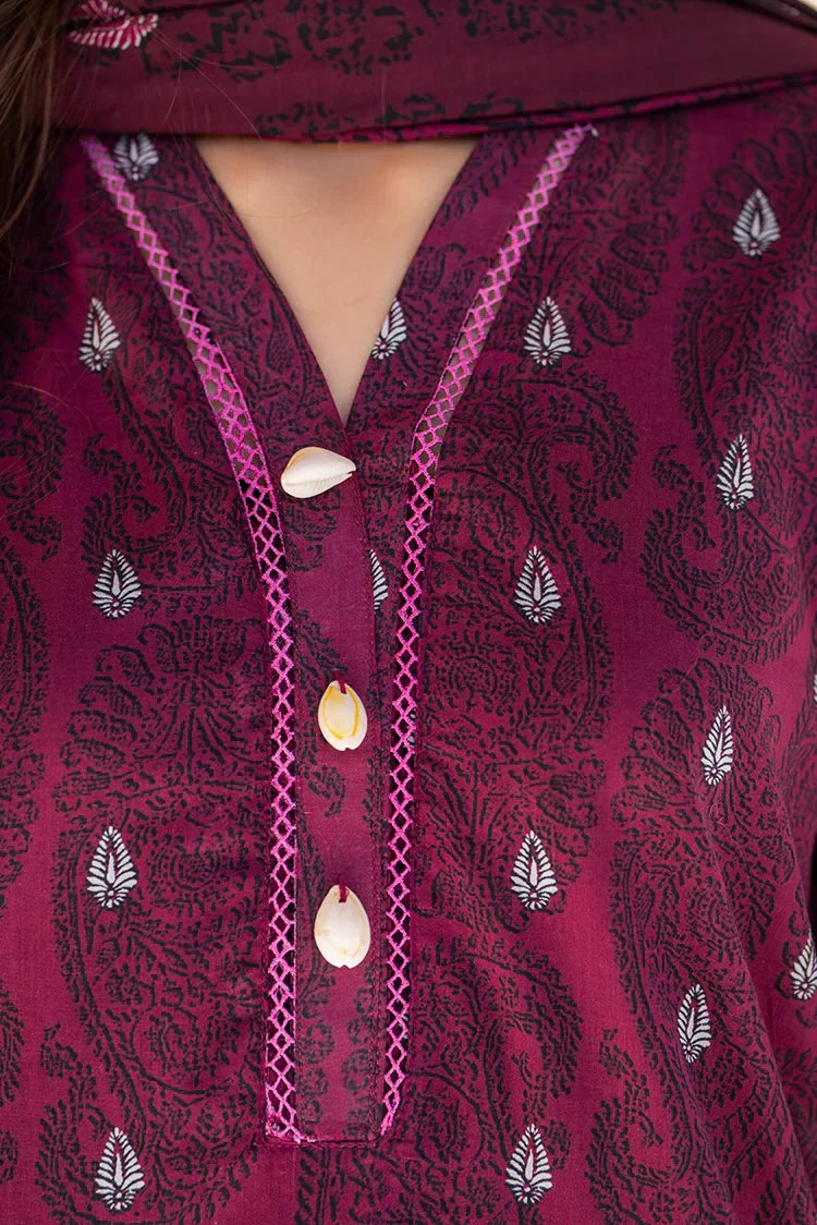 Picture of 3-PC Unstitched Printed Lawn Suit - Available at Raja Sahib