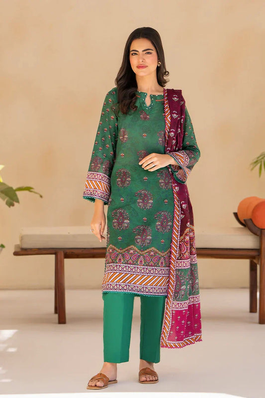 Picture of 3-PC Unstitched Printed Lawn Suit - Available at Raja Sahib