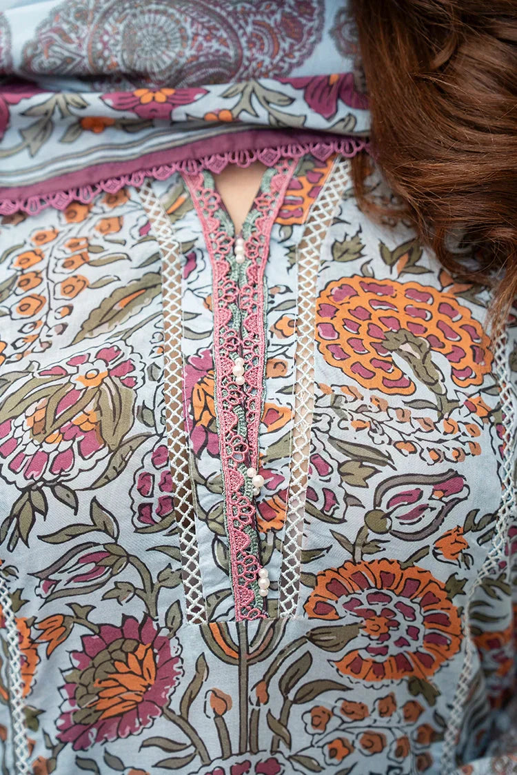 Picture of 3-PC Unstitched Printed Lawn Suit - Available at Raja Sahib