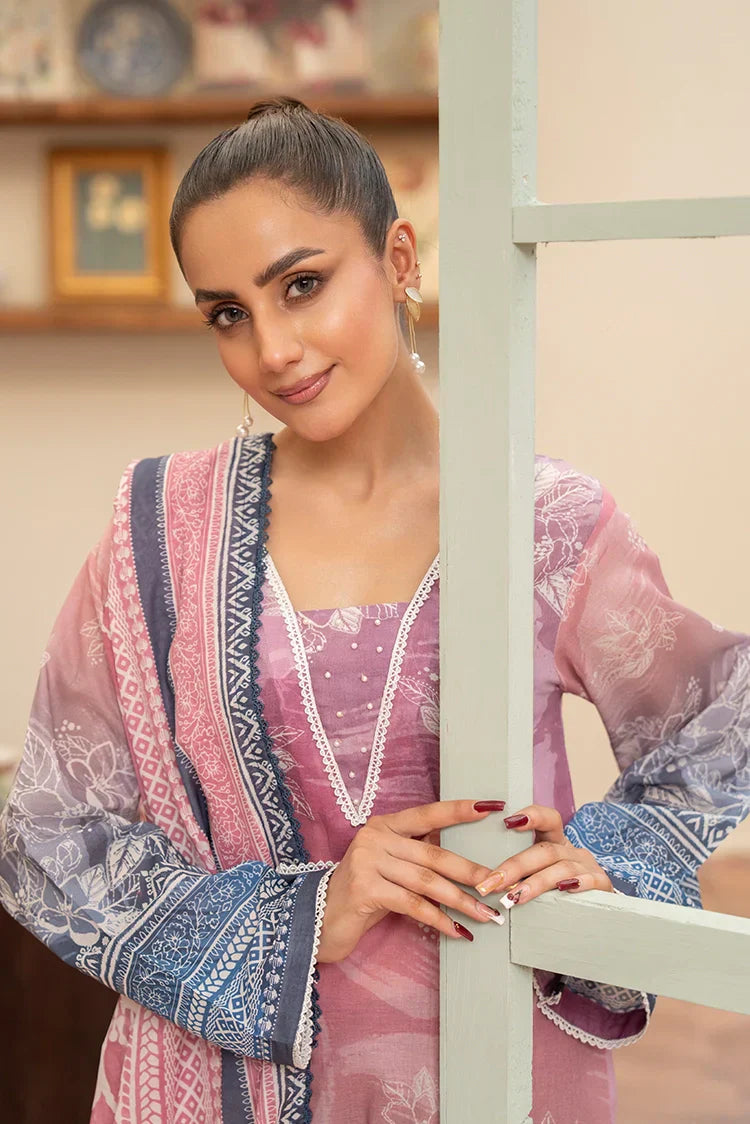 Picture of 3-PC Unstitched Printed Lawn Suit - Available at Raja Sahib