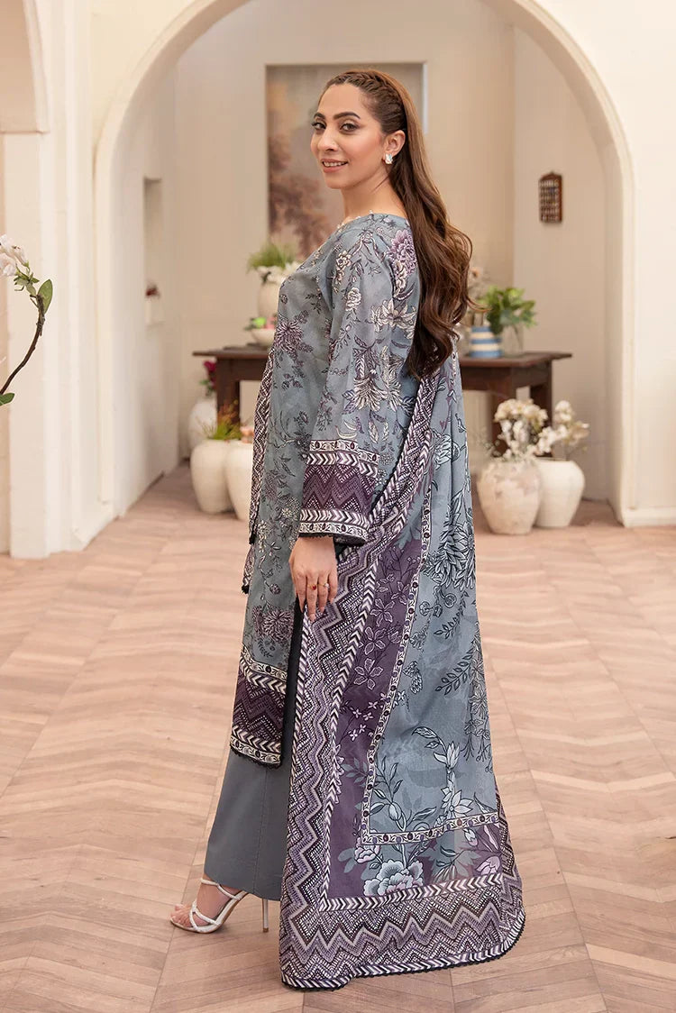 Picture of 3-PC Unstitched Printed Lawn Suit - Available at Raja Sahib