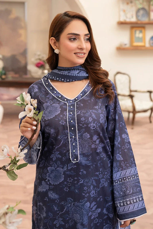 Picture of 3-PC Unstitched Printed Lawn Suit - Available at Raja Sahib