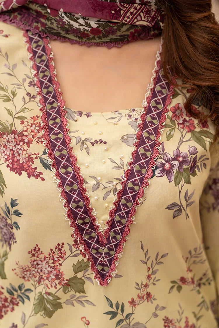 Picture of 3-PC Unstitched Printed Lawn Suit - Available at Raja Sahib