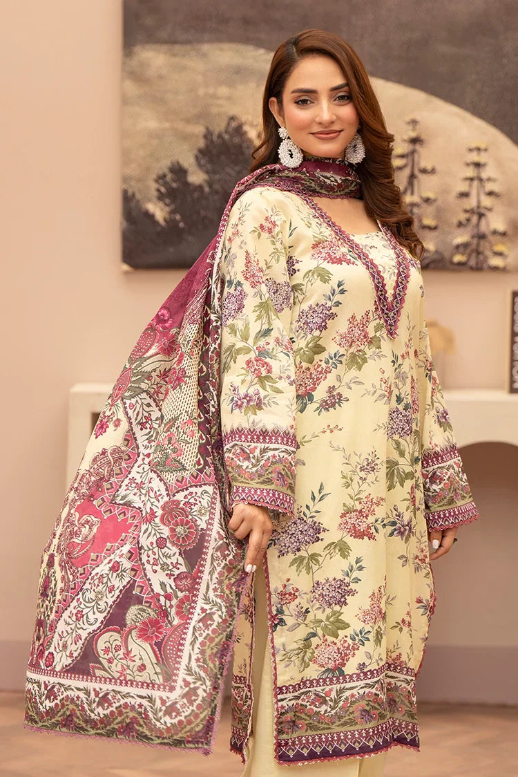 Picture of 3-PC Unstitched Printed Lawn Suit - Available at Raja Sahib