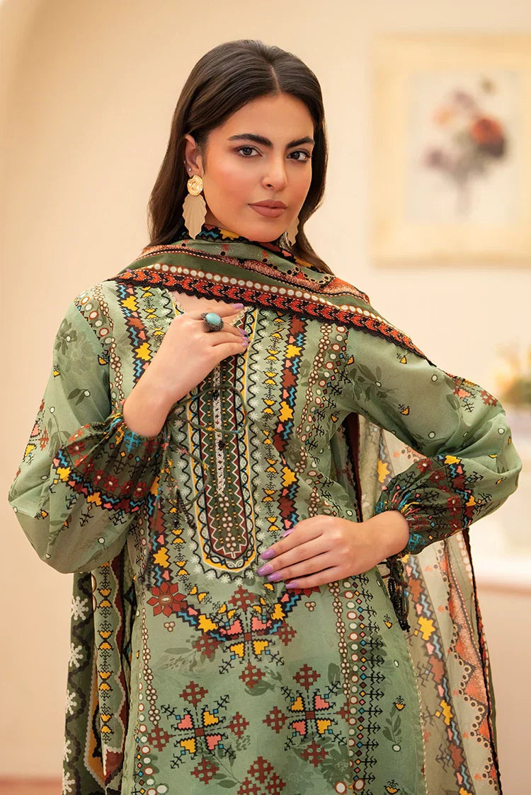 Picture of 3-PC Unstitched Printed Lawn Suit - Available at Raja Sahib