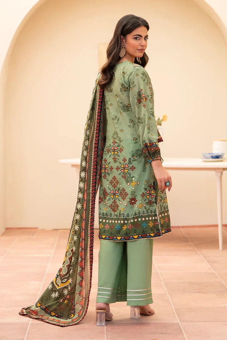 Picture of 3-PC Unstitched Printed Lawn Suit - Available at Raja Sahib