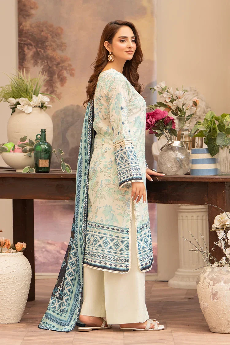 Picture of 3-PC Unstitched Printed Lawn Suit - Available at Raja Sahib