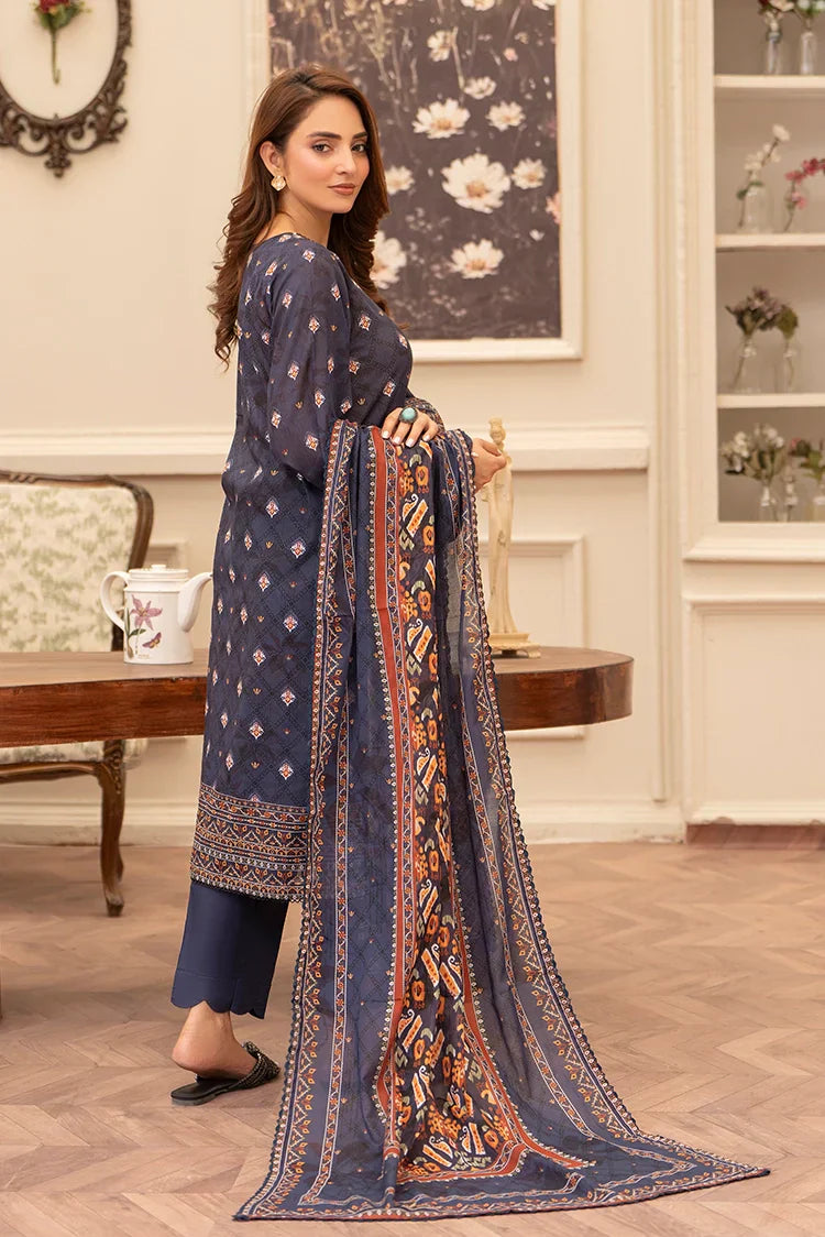 Picture of 3-PC Unstitched Printed Lawn Suit - Available at Raja Sahib