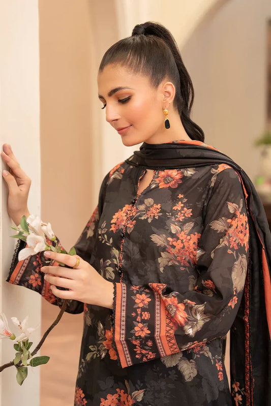 Picture of 3-PC Unstitched Printed Lawn Suit - Available at Raja Sahib