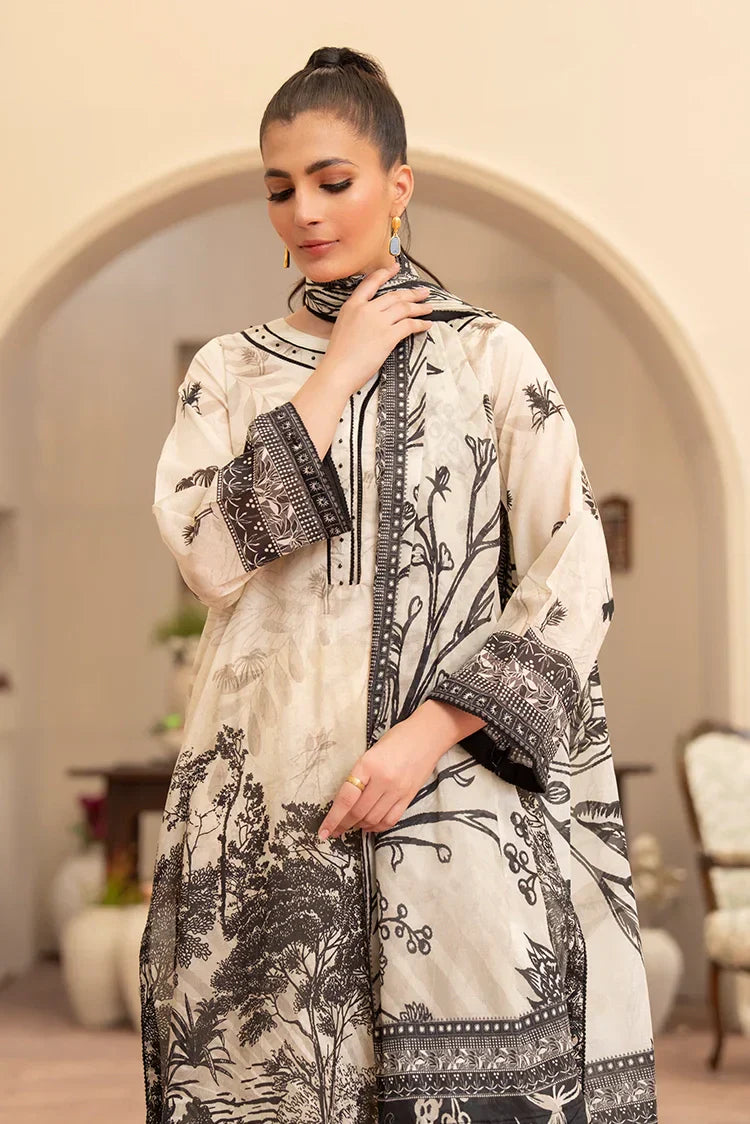 Picture of 3-PC Unstitched Printed Lawn Suit - Available at Raja Sahib