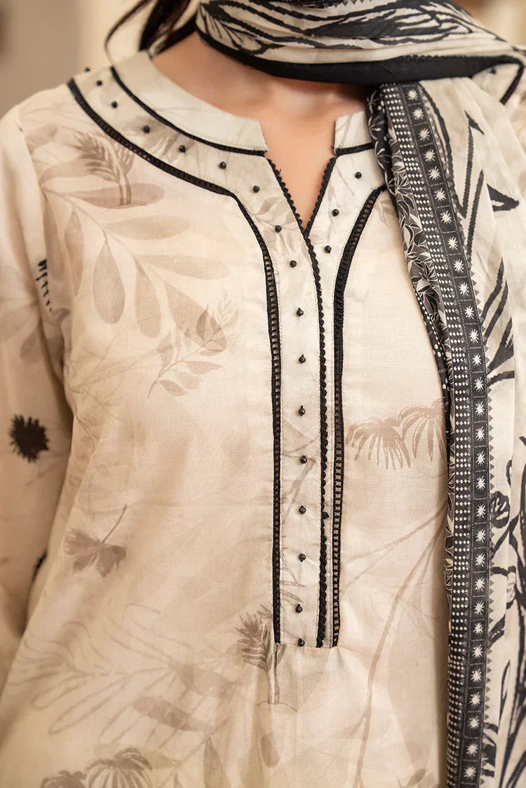 Picture of 3-PC Unstitched Printed Lawn Suit - Available at Raja Sahib