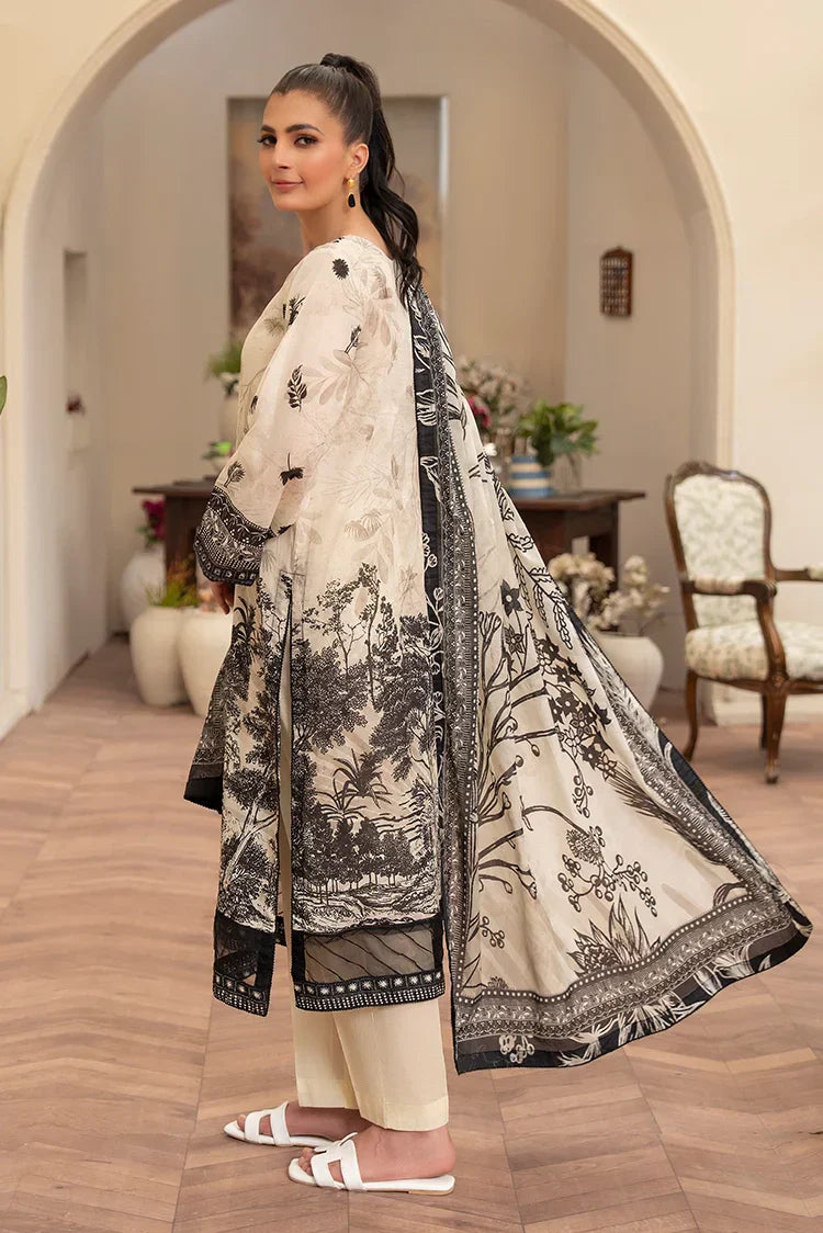 Picture of 3-PC Unstitched Printed Lawn Suit - Available at Raja Sahib