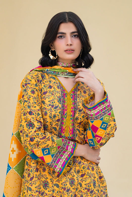 Ellena - 3-PC Unstitched Printed Lawn Suit
