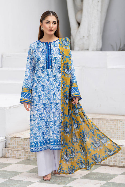 Ellena - 3-PC Unstitched Printed Lawn Suit