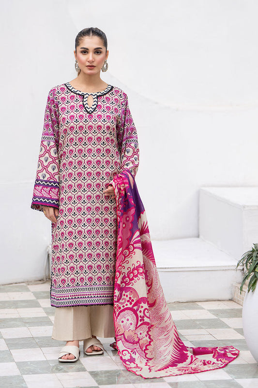 Ellena - 3-PC Unstitched Printed Lawn Suit