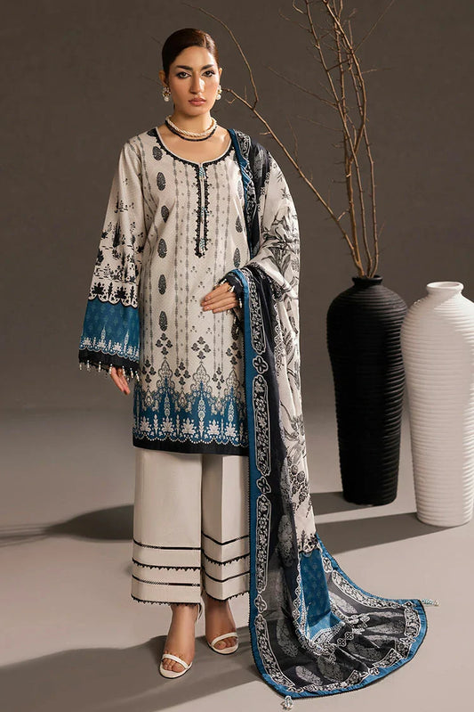 Ellena - 3-PC Unstitched Printed Lawn Suit