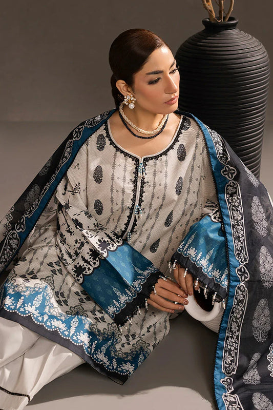 Ellena - 3-PC Unstitched Printed Lawn Suit