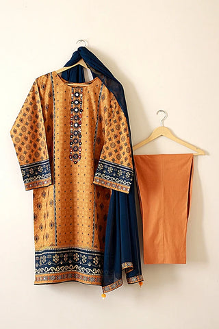 Kashish - Reaty to Wear 3 PC Lawn Suit - Mari Gold - EMPR60