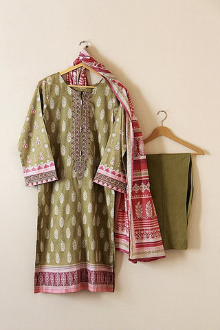 Kashish - Reaty to Wear 3 PC Lawn Suit - Leaf Green - EMPR60