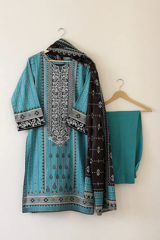 Kashish - Reaty to Wear 3 PC Lawn Suit - Blue - EMPR70